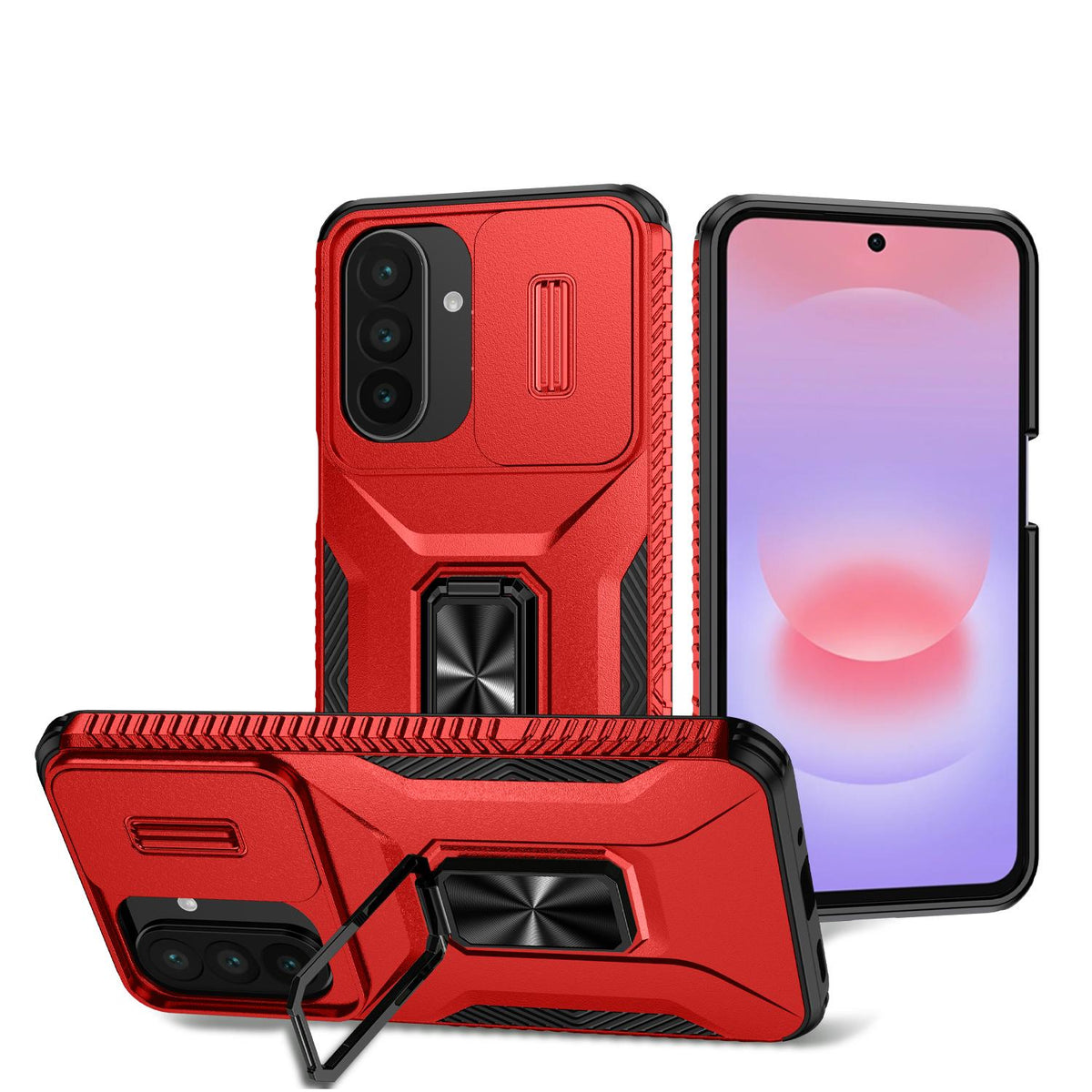 For Galaxy A27 5G Sliding Camshield Holder Phone Case - Red - EDA007358806E