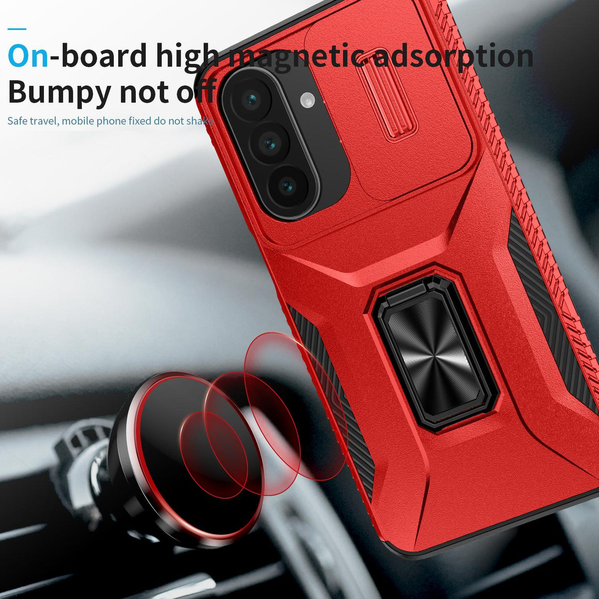 For Galaxy A27 5G Sliding Camshield Holder Phone Case - Red - EDA007358806E