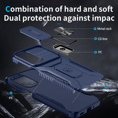 For Galaxy A27 5G Sliding Camshield Holder Phone Case - Blue - EDA007358806G