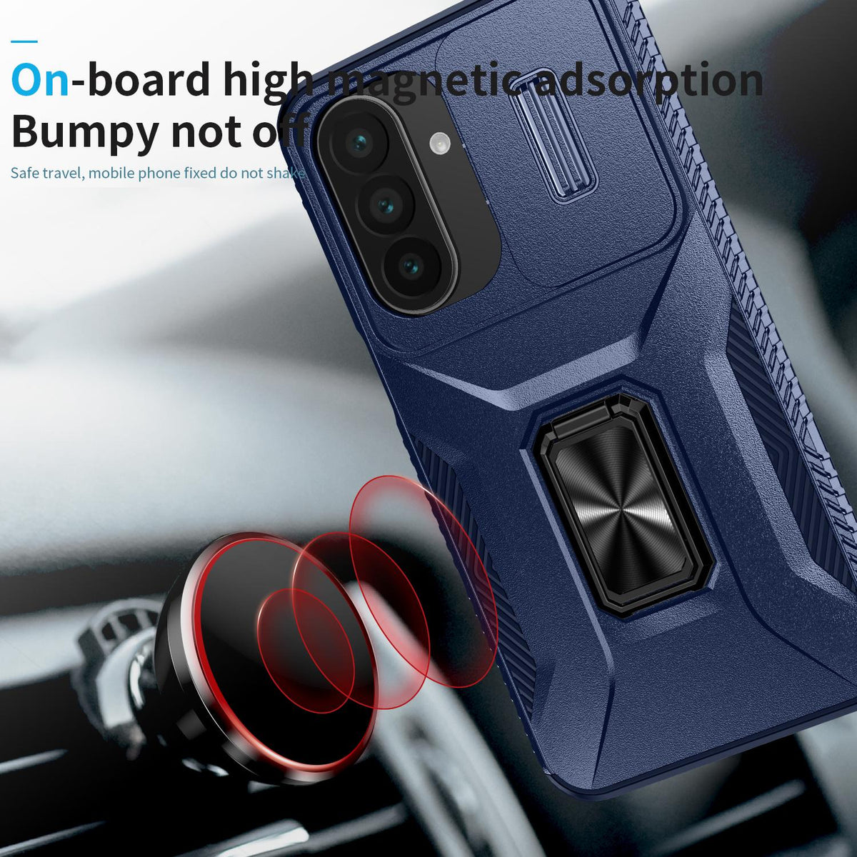 For Galaxy A27 5G Sliding Camshield Holder Phone Case - Blue - EDA007358806G
