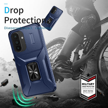 For Galaxy A27 5G Sliding Camshield Holder Phone Case - Blue - EDA007358806G