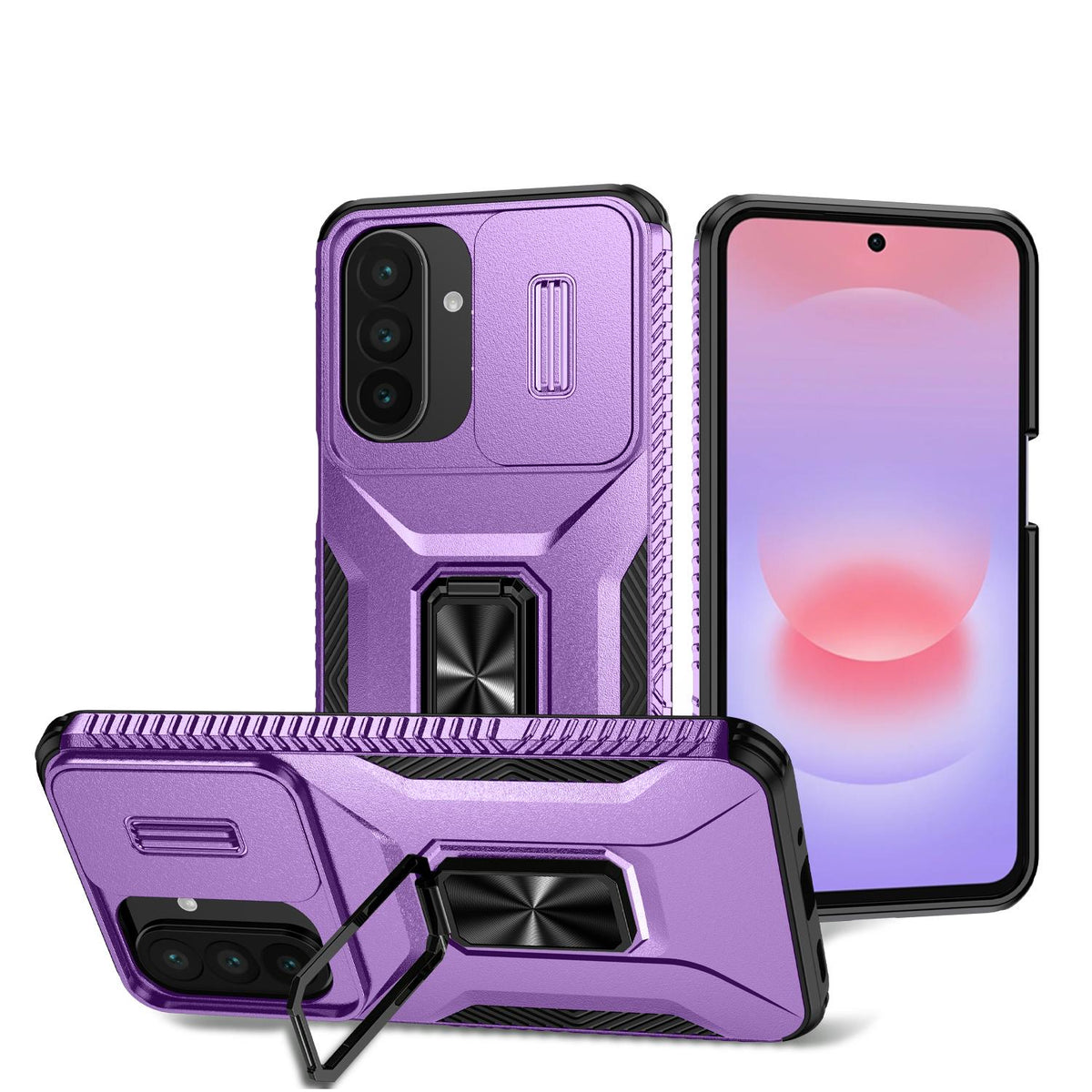 For Galaxy A27 5G Sliding Camshield Holder Phone Case - Purple - EDA007358806H
