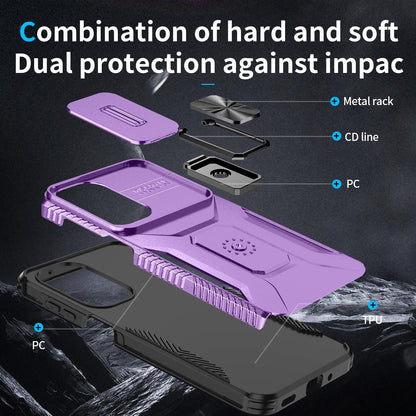 For Galaxy A27 5G Sliding Camshield Holder Phone Case - Purple - EDA007358806H