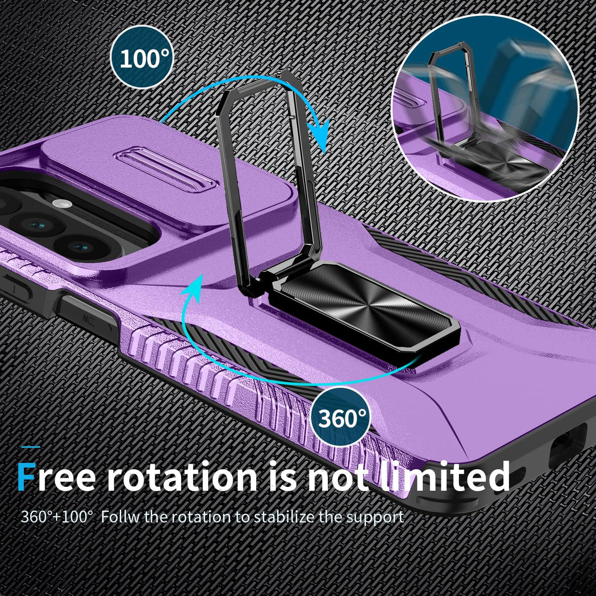 For Galaxy A27 5G Sliding Camshield Holder Phone Case - Purple - EDA007358806H