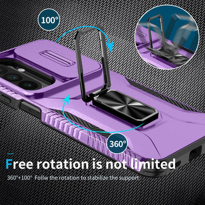 For Galaxy A27 5G Sliding Camshield Holder Phone Case - Purple - EDA007358806H