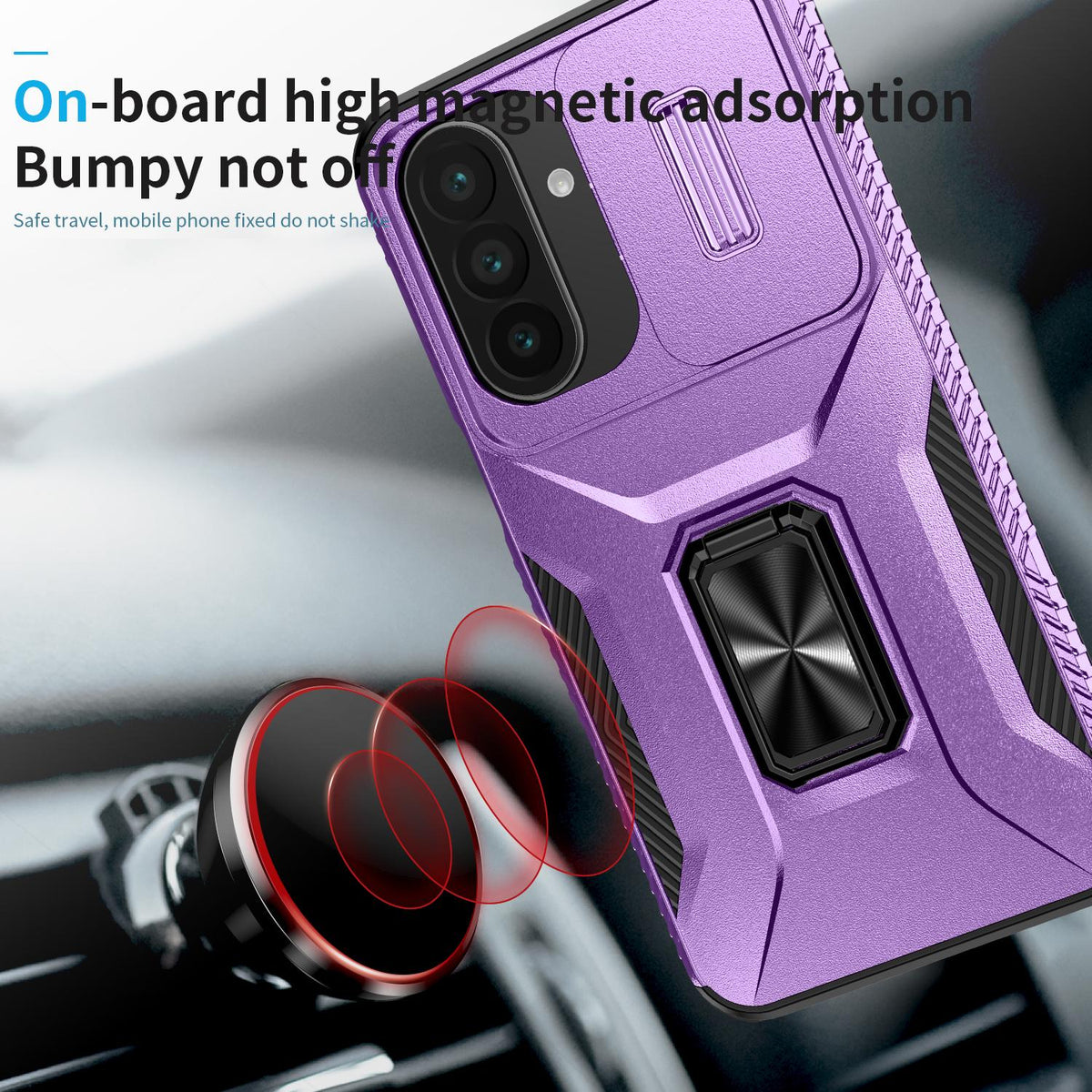 For Galaxy A27 5G Sliding Camshield Holder Phone Case - Purple - EDA007358806H