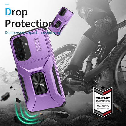 For Galaxy A27 5G Sliding Camshield Holder Phone Case - Purple - EDA007358806H