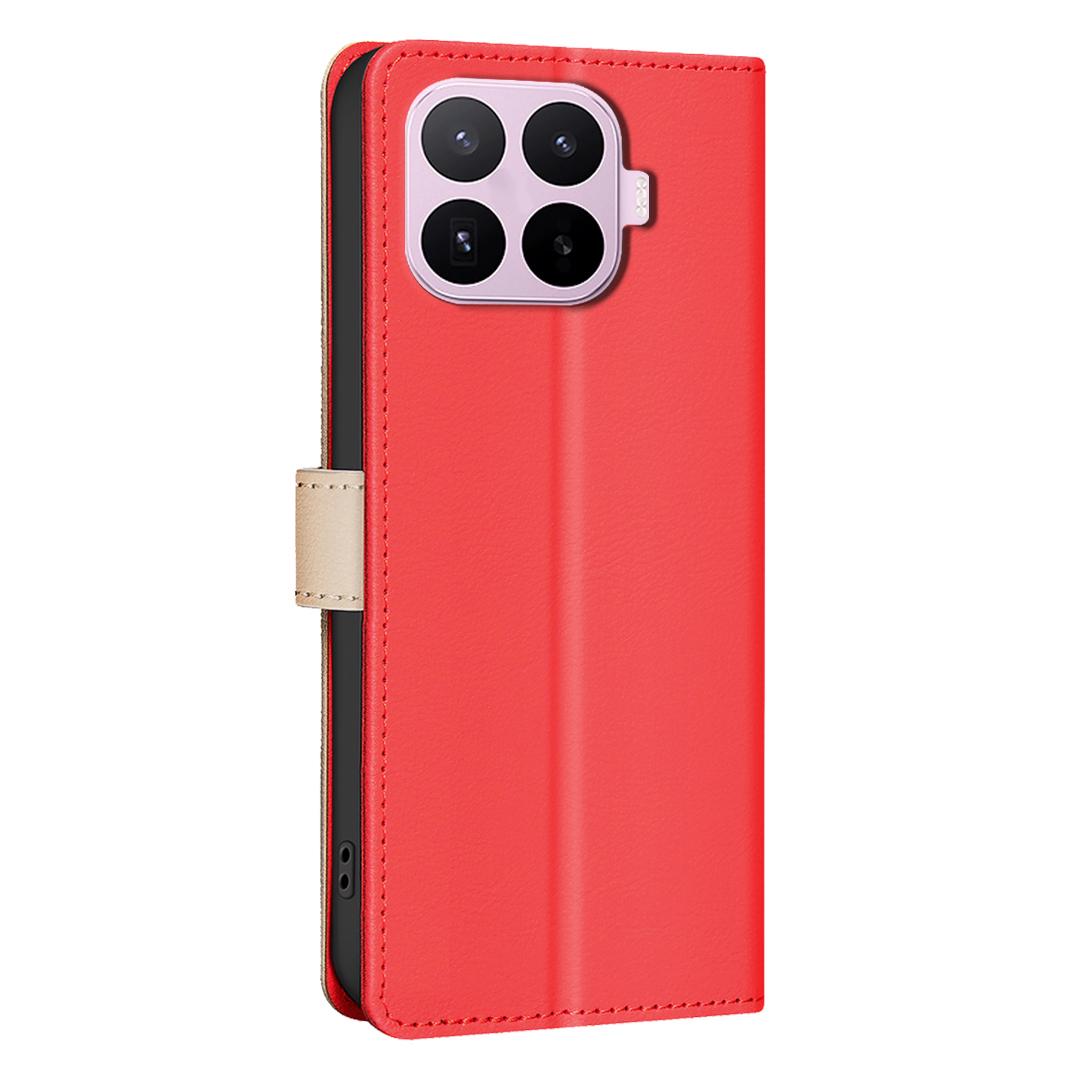 For Xiaomi 17T Pro 5G Color Matching RFID Anti-theft Leather Phone Case - Red - EDA007366910D