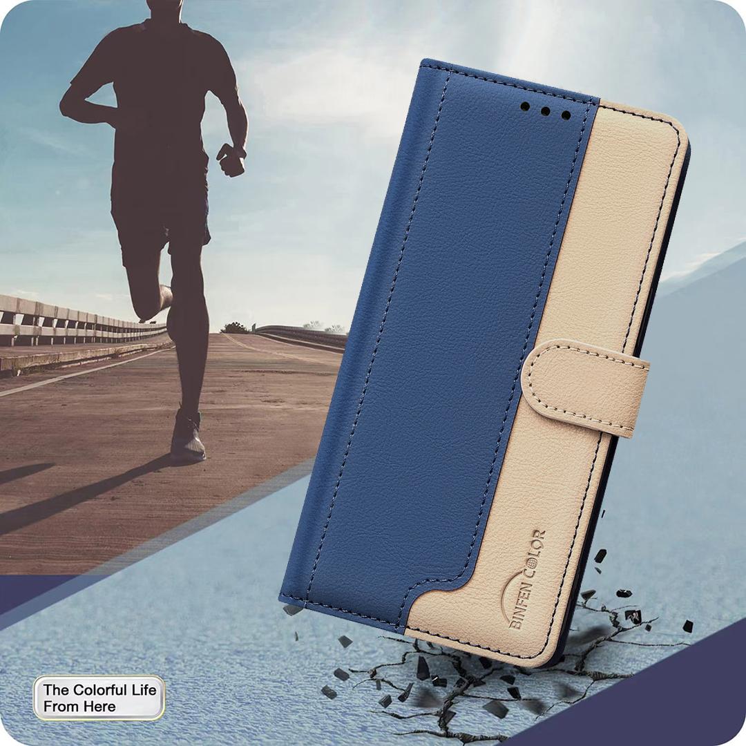 For Xiaomi 17T Pro 5G Color Matching RFID Anti-theft Leather Phone Case - Blue - EDA007366910E