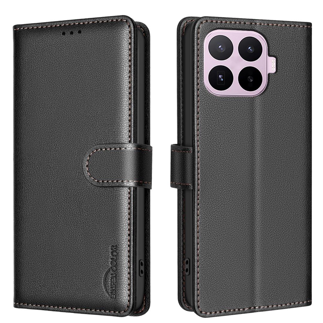For Xiaomi 17T Pro 5G Litchi Texture RFID Anti-theft Leather Phone Case - Black - EDA007367010A