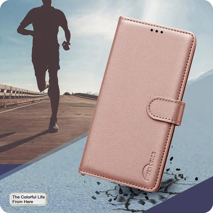 For Xiaomi 17T Pro 5G Litchi Texture RFID Anti-theft Leather Phone Case - Gold - EDA007367010C