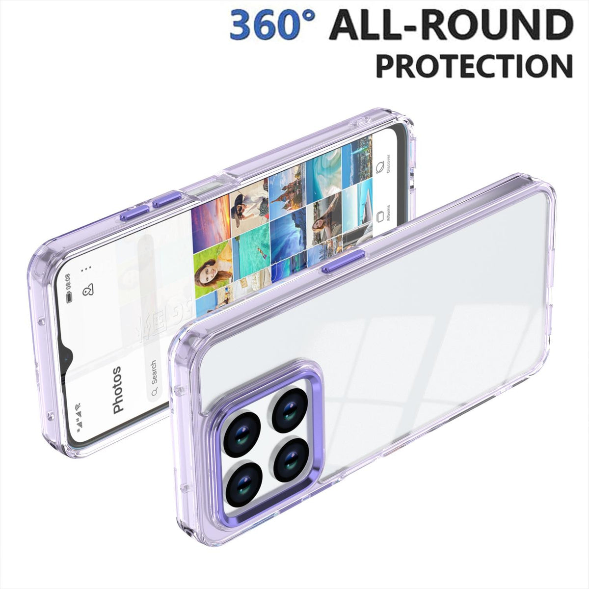 For Honor 400 Smart / X7d 5G Shine High Transparency Acrylic Phone Case - Purple - EDA007376004A
