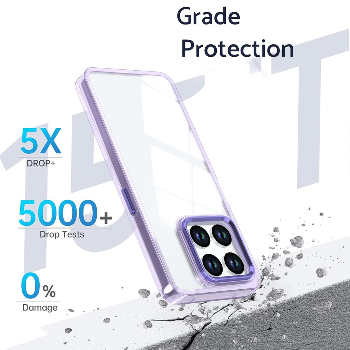 For Honor 400 Smart / X7d 5G Shine High Transparency Acrylic Phone Case - Purple - EDA007376004A