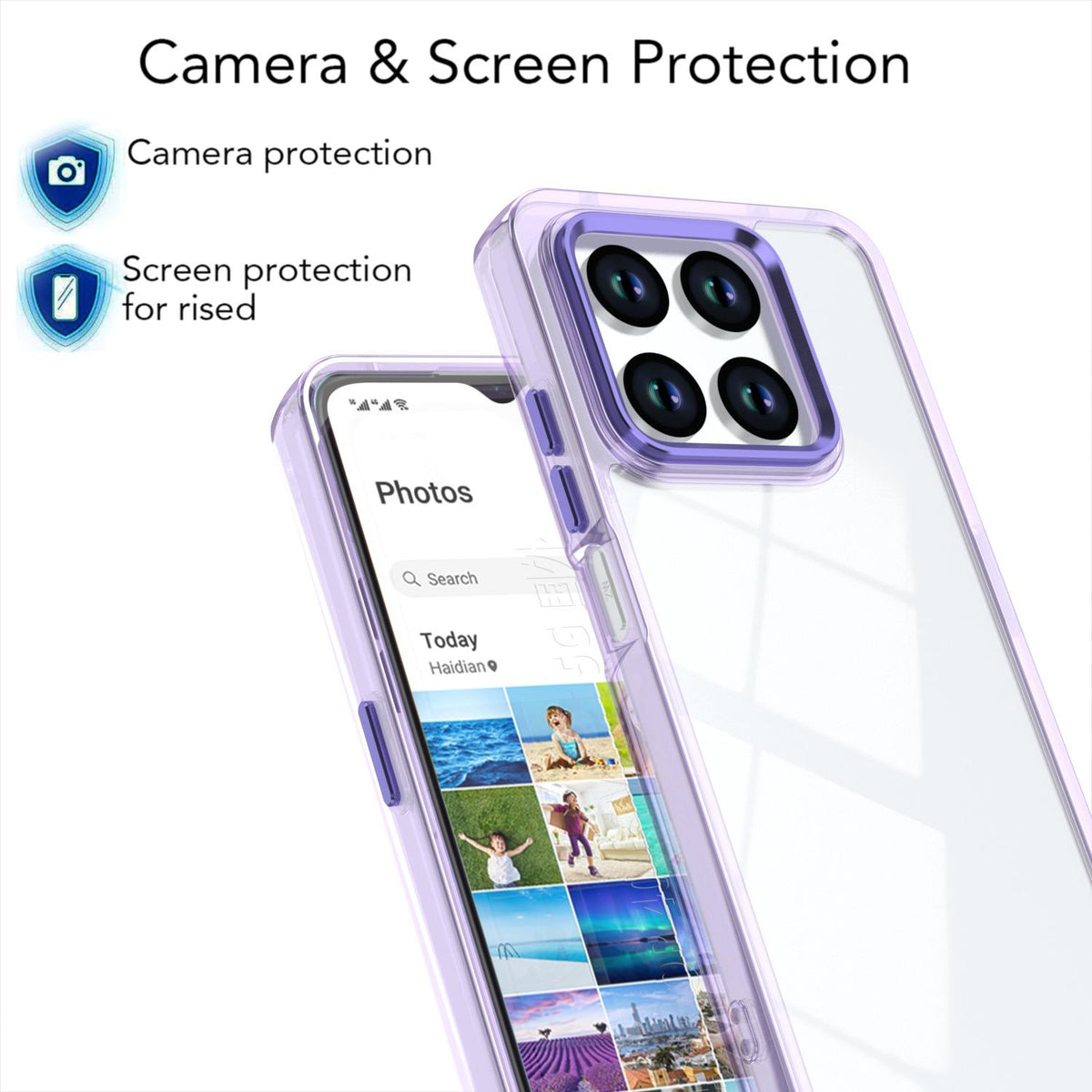 For Honor 400 Smart / X7d 5G Shine High Transparency Acrylic Phone Case - Purple - EDA007376004A