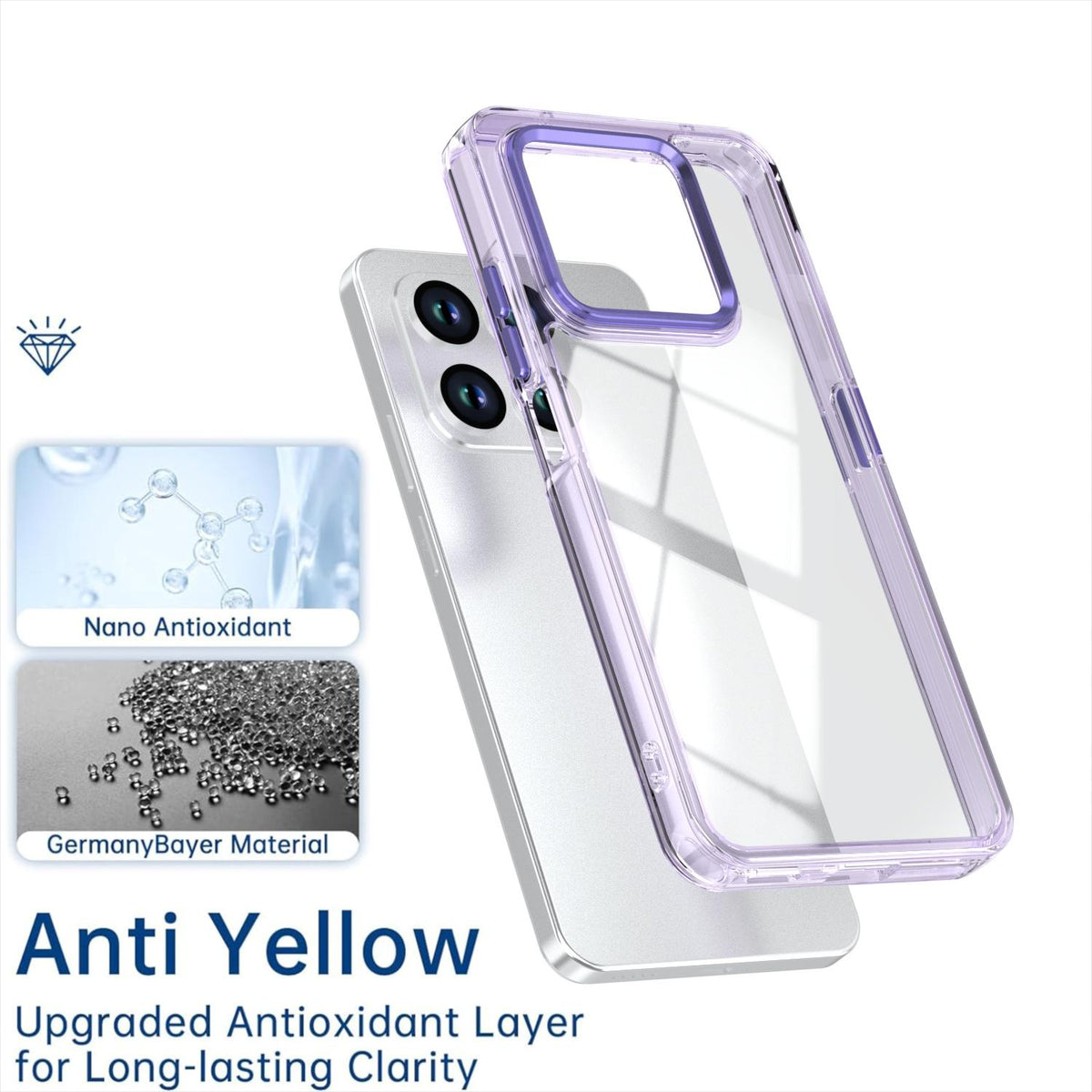 For Honor 400 Smart / X7d 5G Shine High Transparency Acrylic Phone Case - Purple - EDA007376004A