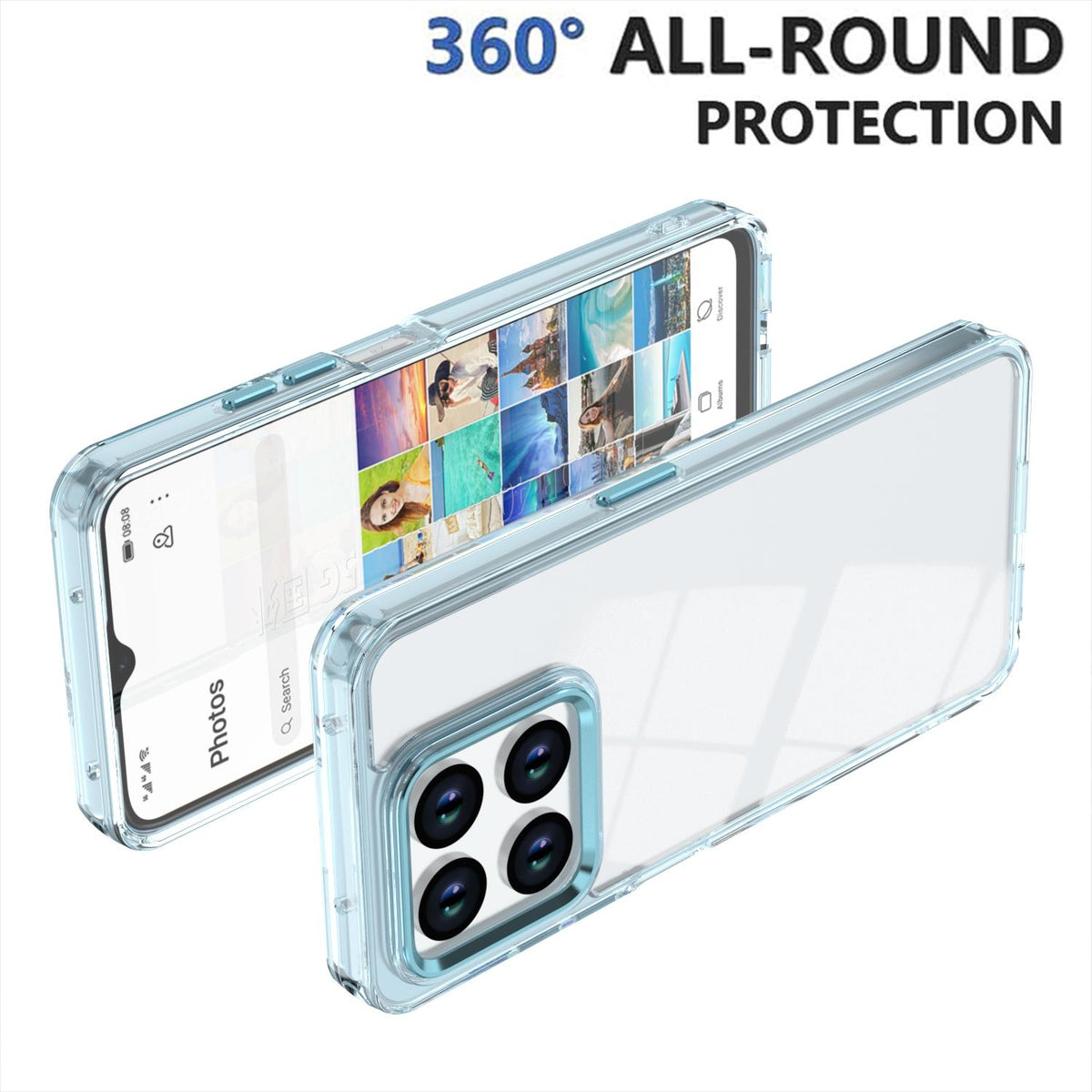 For Honor 400 Smart / X7d 5G Shine High Transparency Acrylic Phone Case - Blue - EDA007376004C