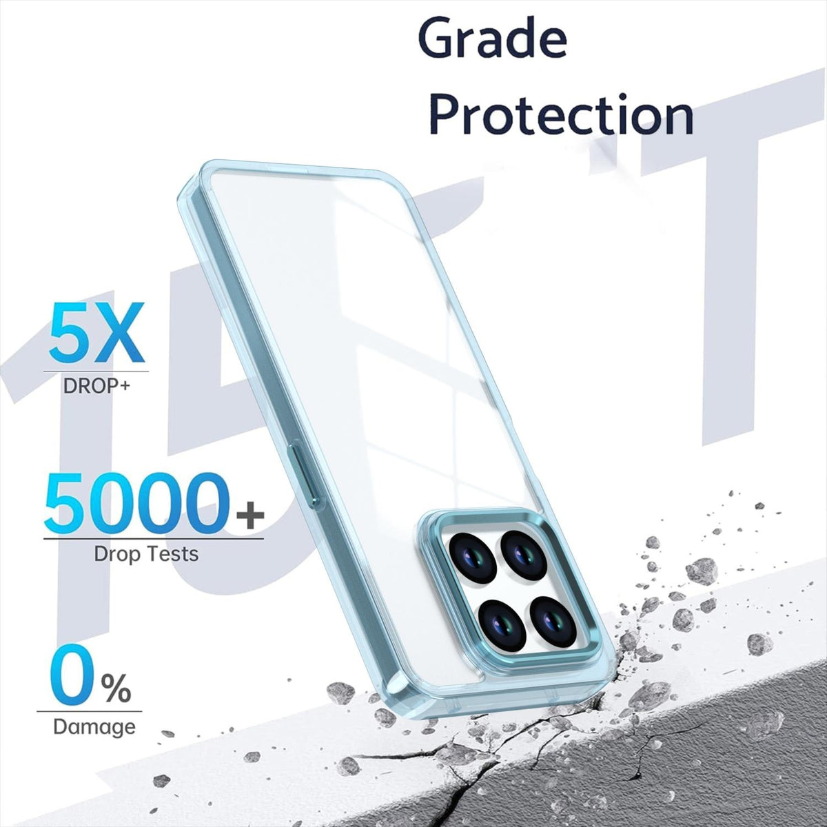 For Honor 400 Smart / X7d 5G Shine High Transparency Acrylic Phone Case - Blue - EDA007376004C