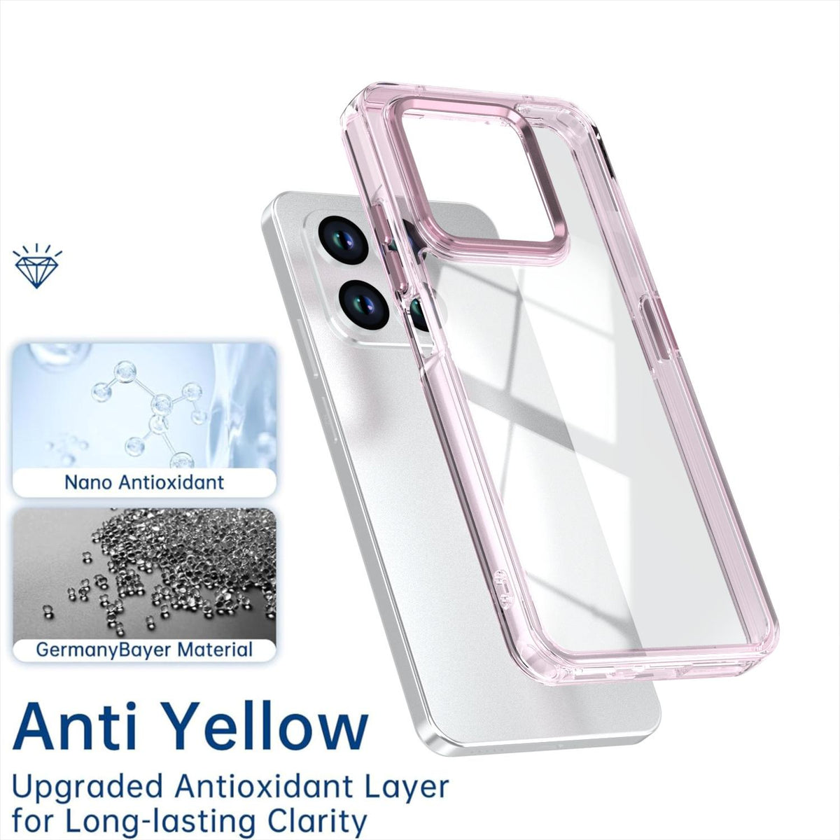 For Honor 400 Smart / X7d 5G Shine High Transparency Acrylic Phone Case - Pink - EDA007376004D