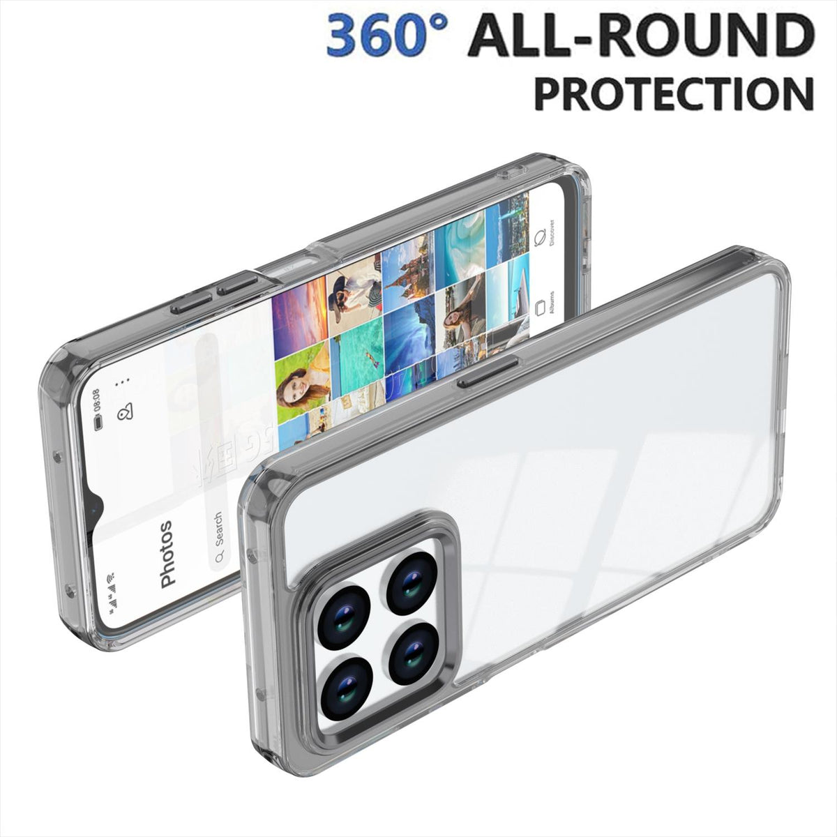 For Honor 400 Smart / X7d 5G Shine High Transparency Acrylic Phone Case - Black - EDA007376004E