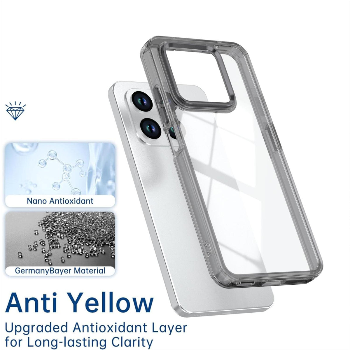 For Honor 400 Smart / X7d 5G Shine High Transparency Acrylic Phone Case - Black - EDA007376004E
