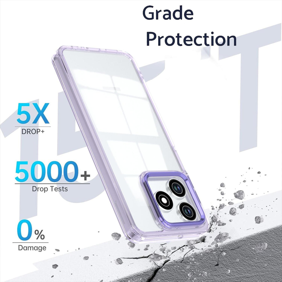 For Honor Play 10A / X5c / X5c Plus Shine High Transparency Acrylic Phone Case - Purple - EDA007376006A