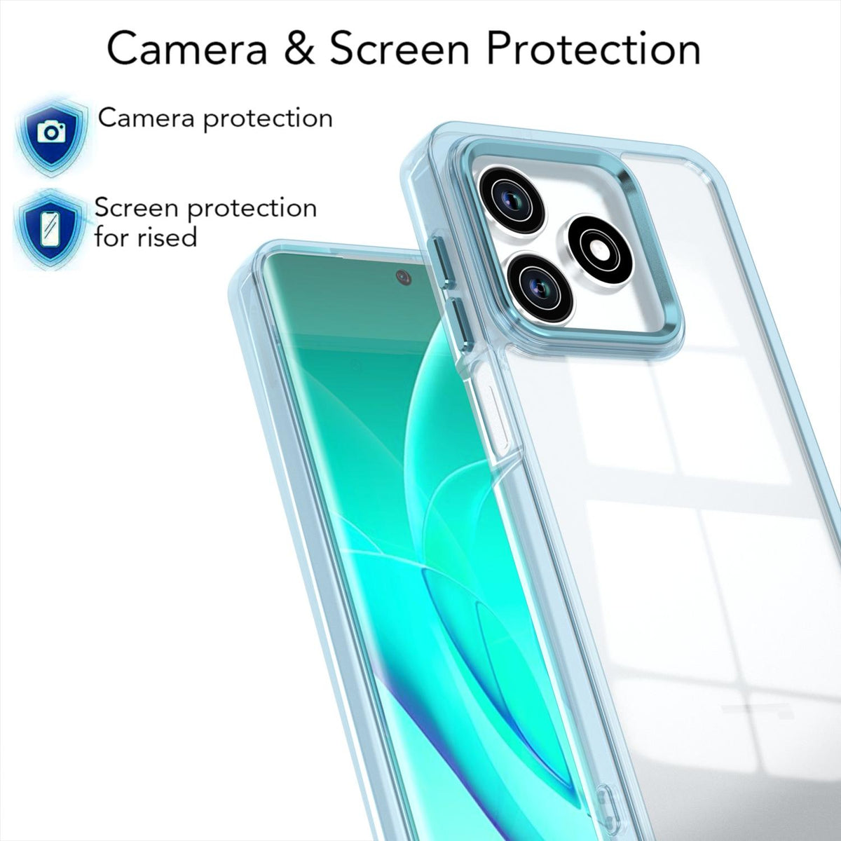 For Honor Play 10A / X5c / X5c Plus Shine High Transparency Acrylic Phone Case - Blue - EDA007376006C