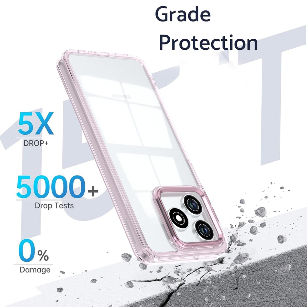 For Honor Play 10A / X5c / X5c Plus Shine High Transparency Acrylic Phone Case - Pink - EDA007376006D