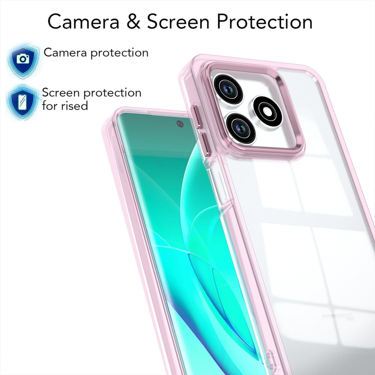 For Honor Play 10A / X5c / X5c Plus Shine High Transparency Acrylic Phone Case - Pink - EDA007376006D