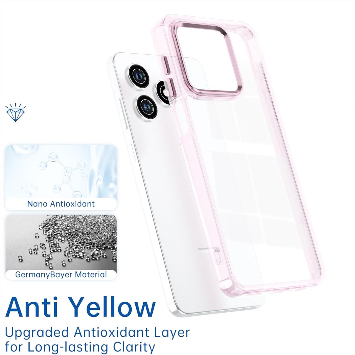 For Honor Play 10A / X5c / X5c Plus Shine High Transparency Acrylic Phone Case - Pink - EDA007376006D