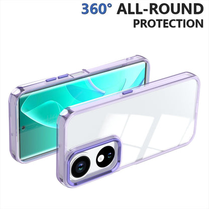 For Honor Play10C Shine High Transparency Acrylic Phone Case - Purple - EDA007376007A