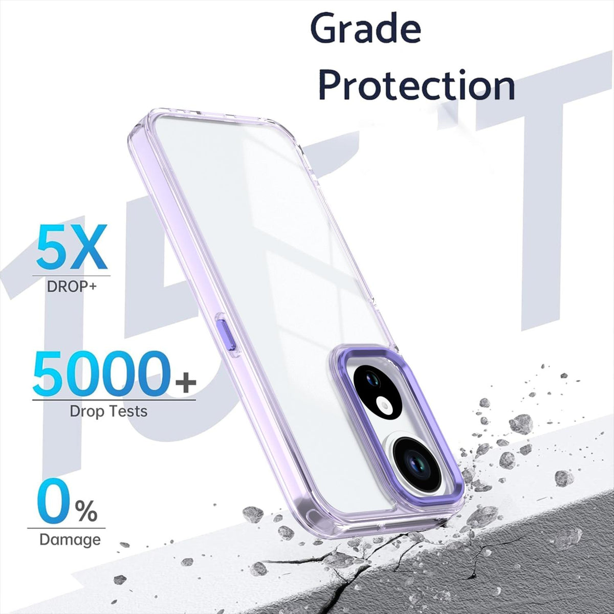 For Honor Play10C Shine High Transparency Acrylic Phone Case - Purple - EDA007376007A