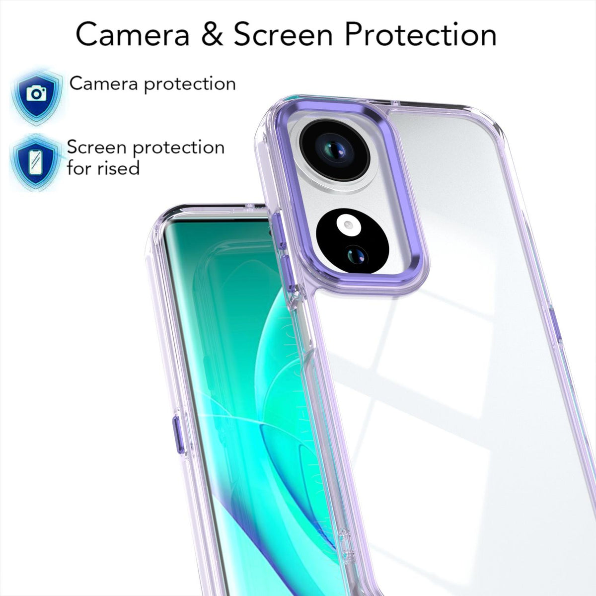 For Honor Play10C Shine High Transparency Acrylic Phone Case - Purple - EDA007376007A