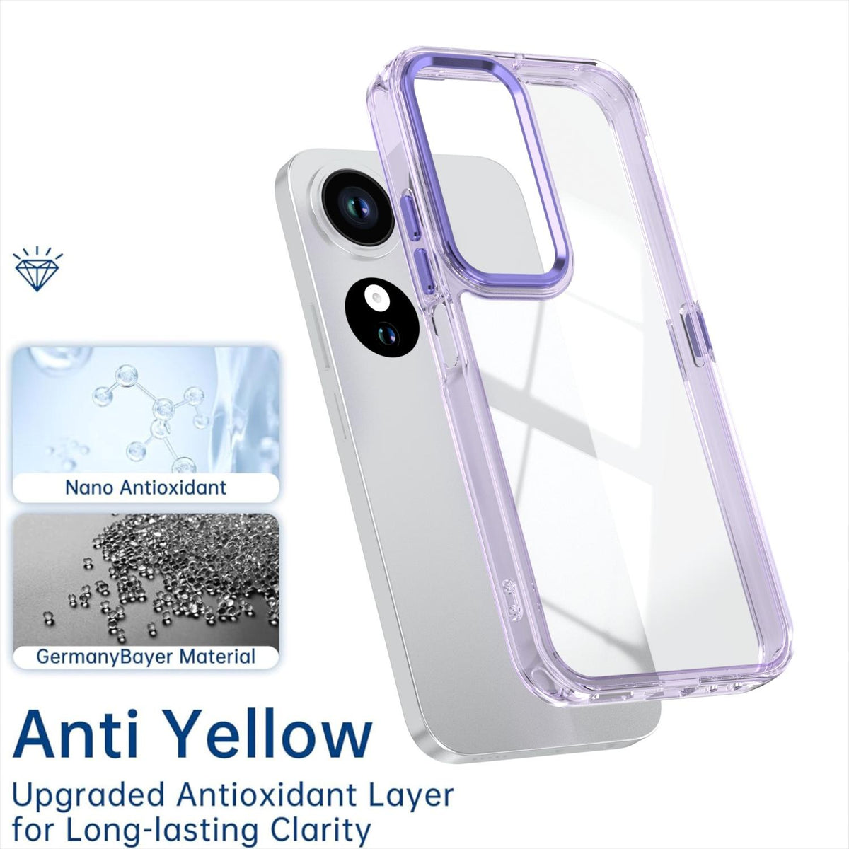 For Honor Play10C Shine High Transparency Acrylic Phone Case - Purple - EDA007376007A