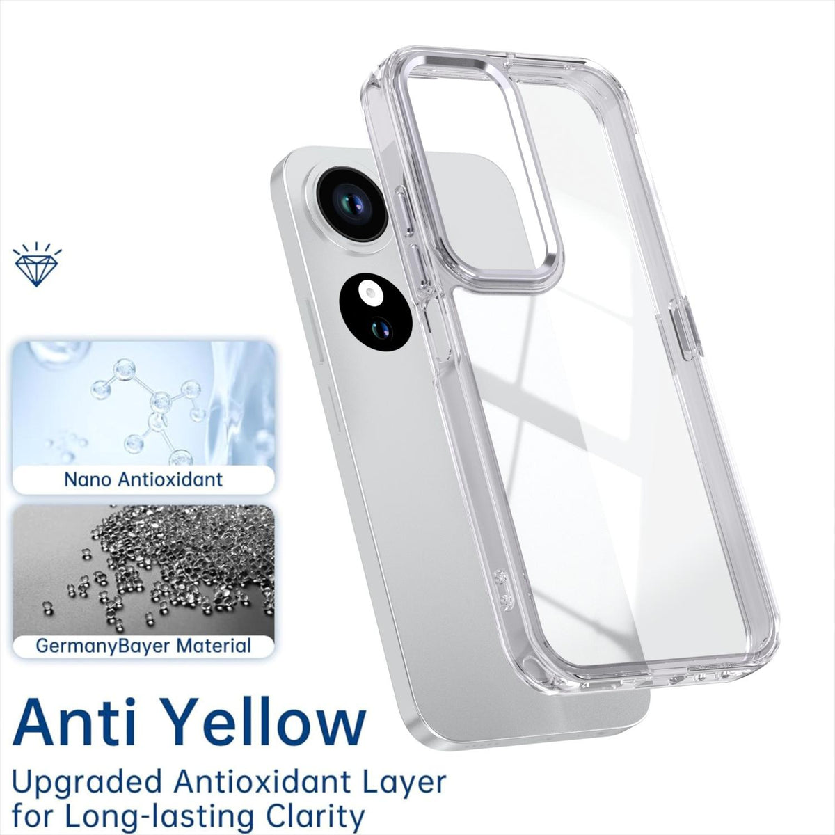 For Honor Play10C Shine High Transparency Acrylic Phone Case - White - EDA007376007B