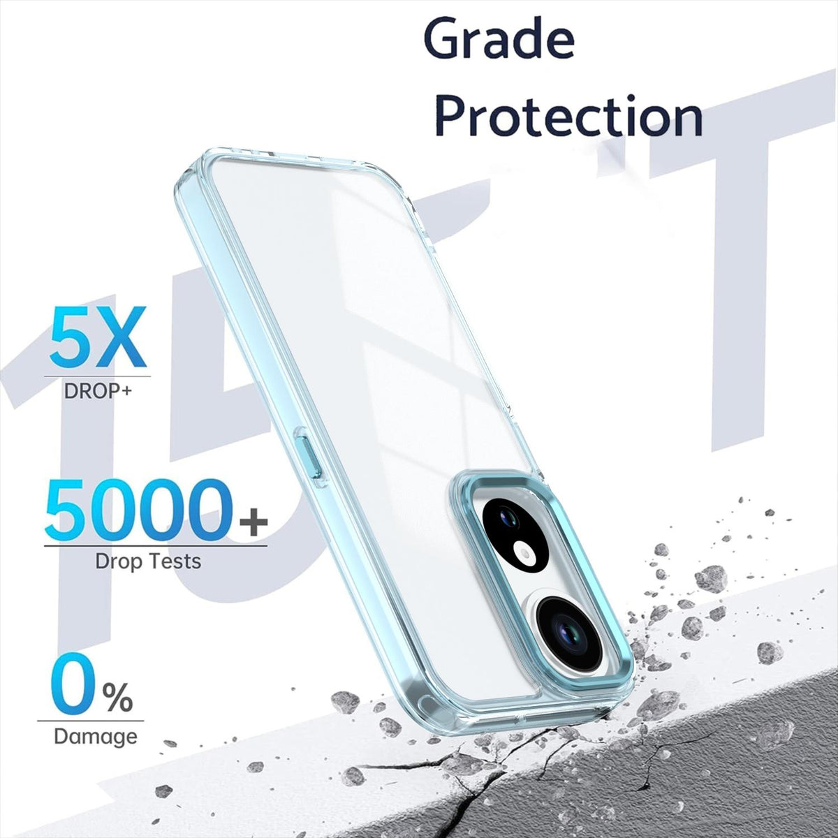 For Honor Play10C Shine High Transparency Acrylic Phone Case - Blue - EDA007376007C