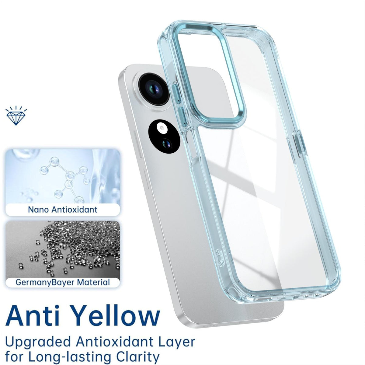 For Honor Play10C Shine High Transparency Acrylic Phone Case - Blue - EDA007376007C