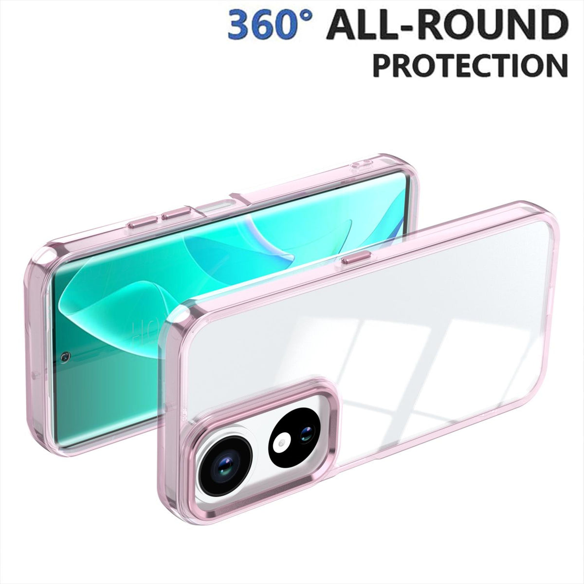For Honor Play10C Shine High Transparency Acrylic Phone Case - Pink - EDA007376007D