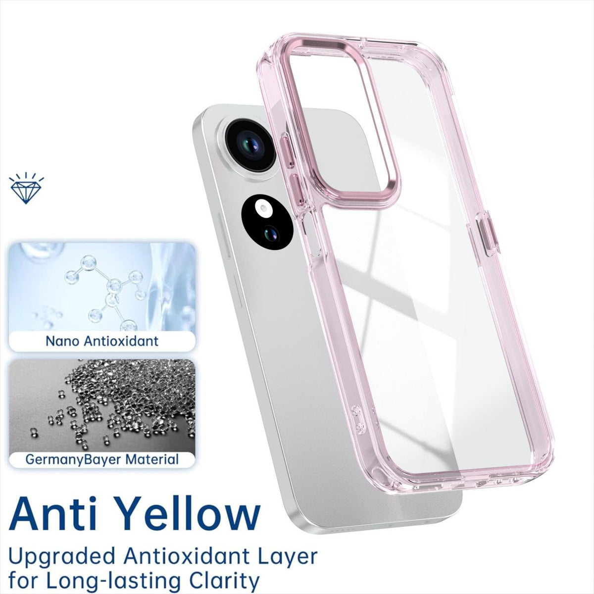 For Honor Play10C Shine High Transparency Acrylic Phone Case - Pink - EDA007376007D