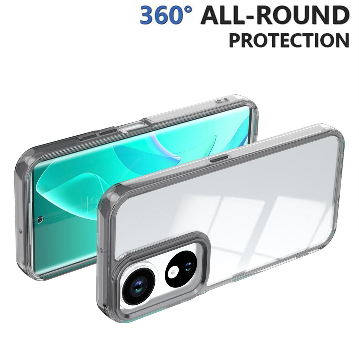 For Honor Play10C Shine High Transparency Acrylic Phone Case - Black - EDA007376007E