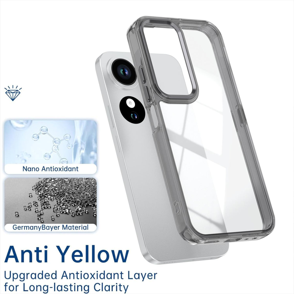 For Honor Play10C Shine High Transparency Acrylic Phone Case - Black - EDA007376007E