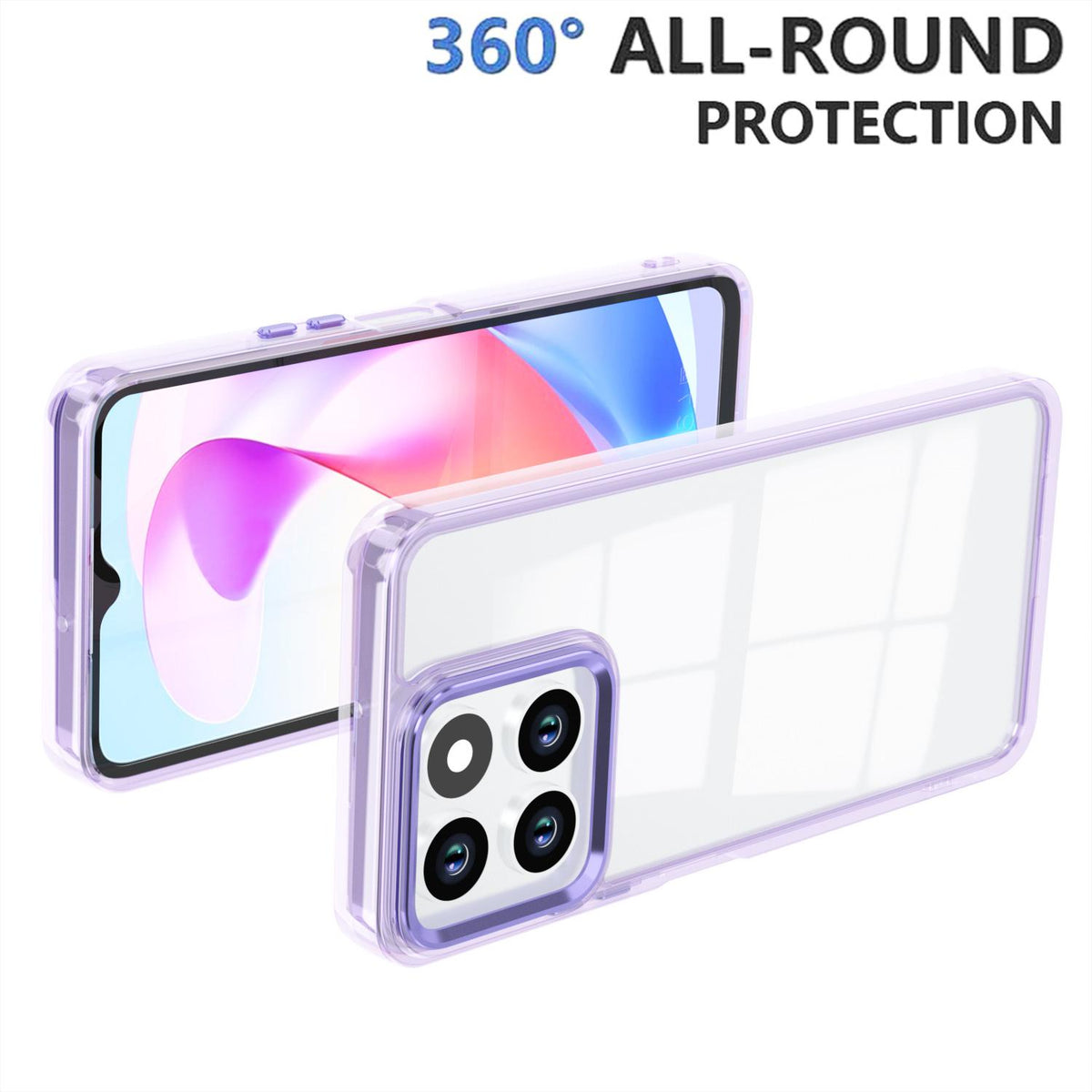 For Honor X6a 4G Shine High Transparency Acrylic Phone Case - Purple - EDA007376008A
