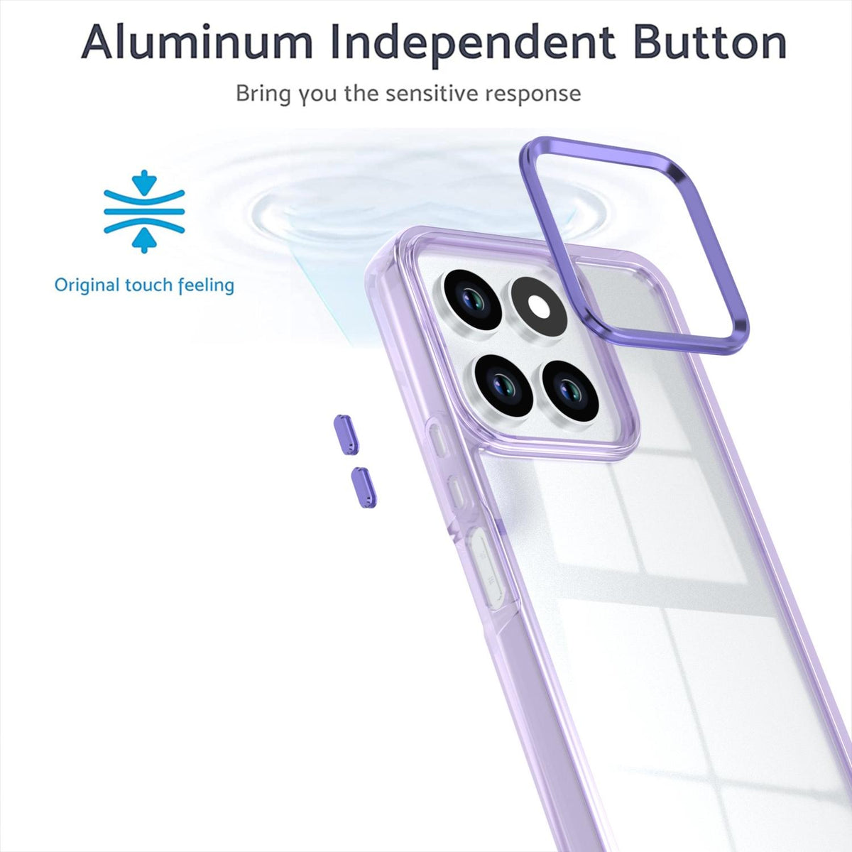 For Honor X6a 4G Shine High Transparency Acrylic Phone Case - Purple - EDA007376008A