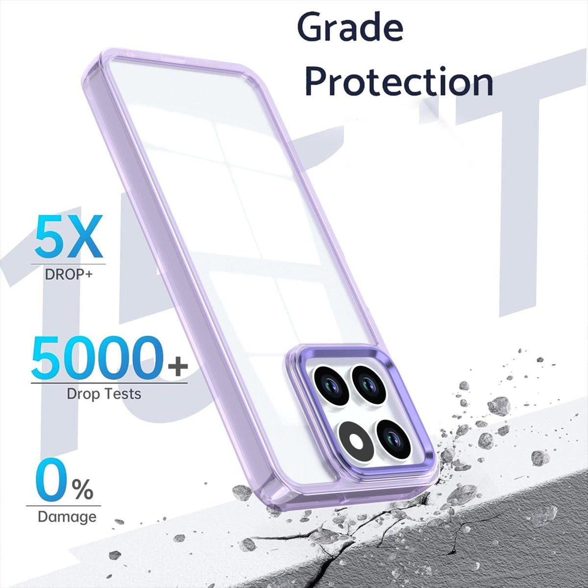 For Honor X6a 4G Shine High Transparency Acrylic Phone Case - Purple - EDA007376008A