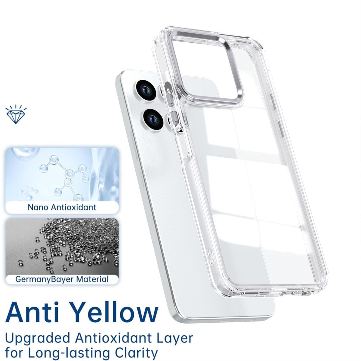 For Honor X6a 4G Shine High Transparency Acrylic Phone Case - White - EDA007376008B