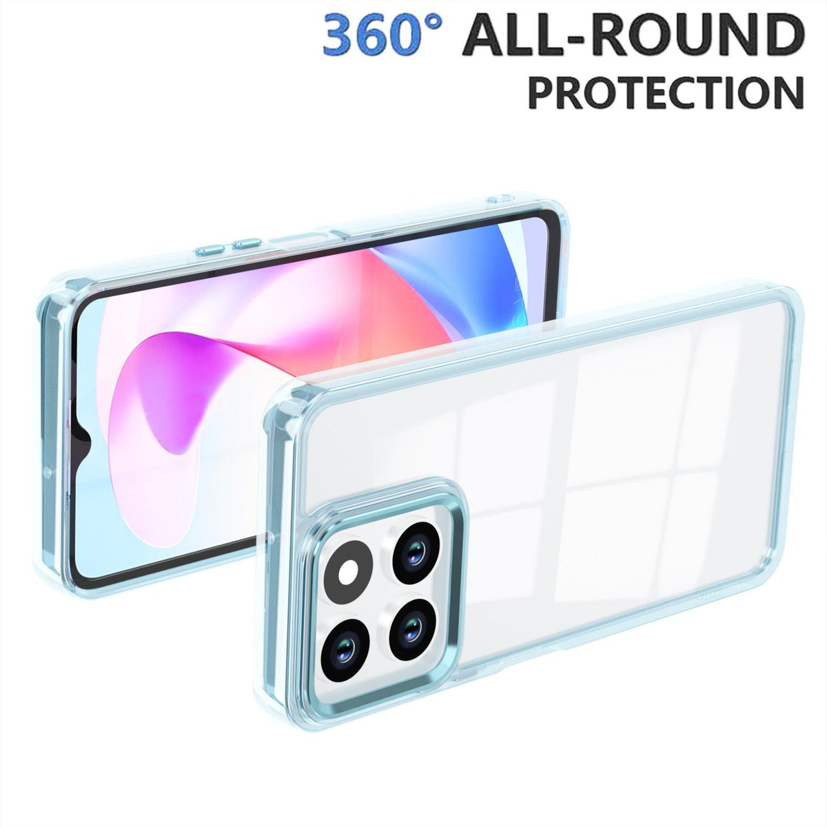 For Honor X6a 4G Shine High Transparency Acrylic Phone Case - Blue - EDA007376008C