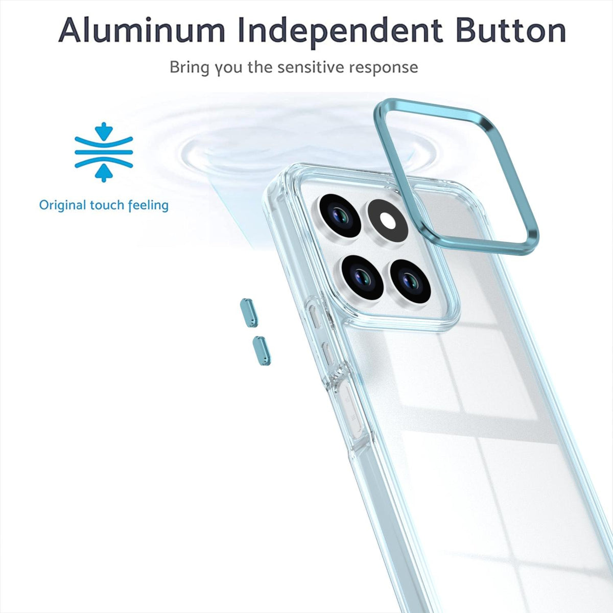 For Honor X6a 4G Shine High Transparency Acrylic Phone Case - Blue - EDA007376008C