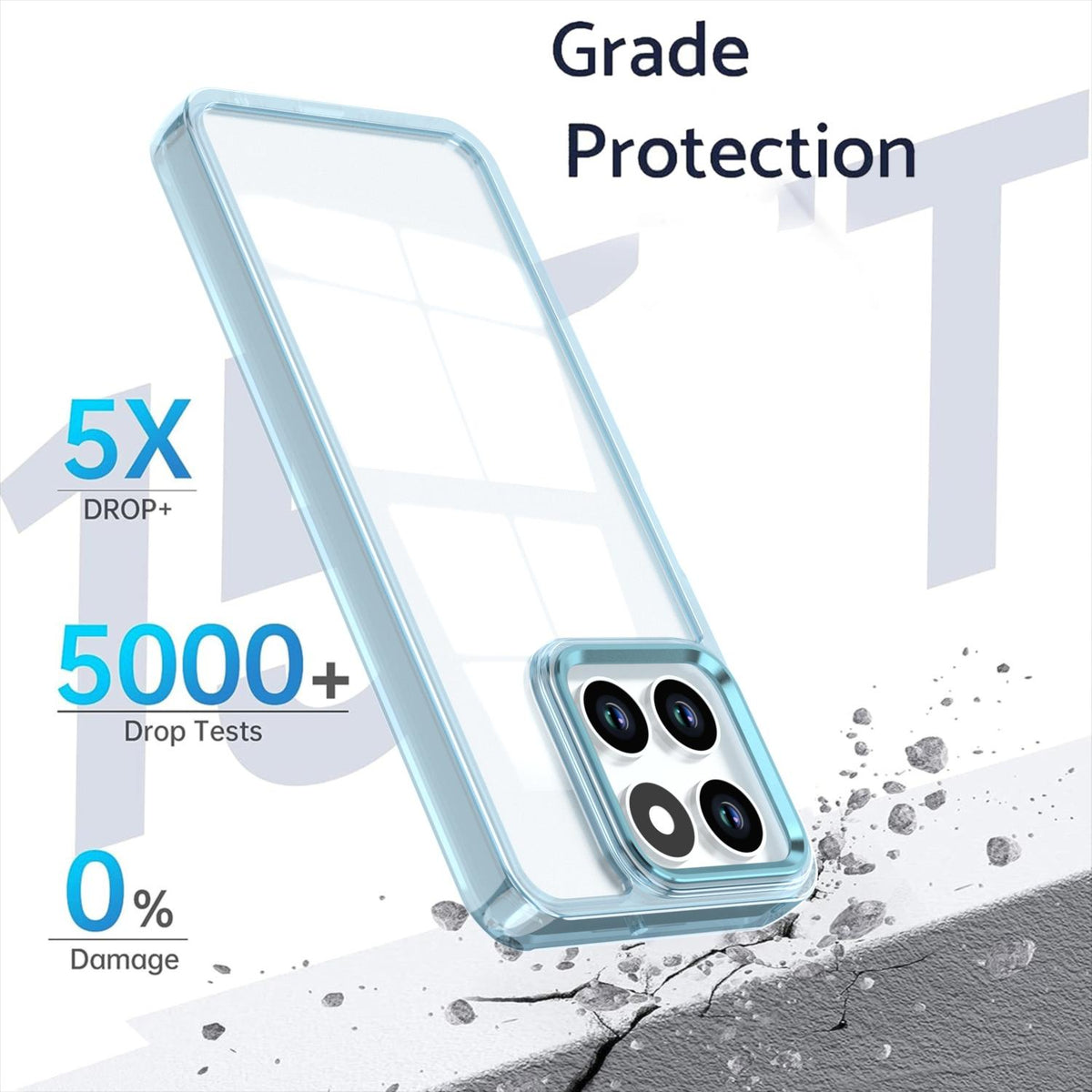 For Honor X6a 4G Shine High Transparency Acrylic Phone Case - Blue - EDA007376008C