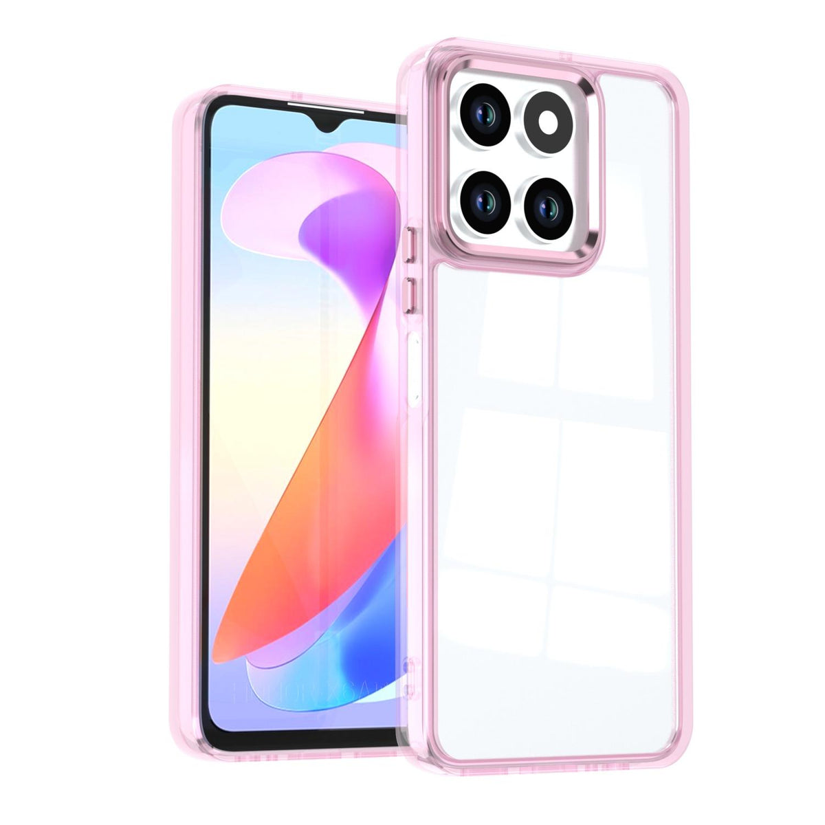 For Honor X6a 4G Shine High Transparency Acrylic Phone Case - Pink - EDA007376008D