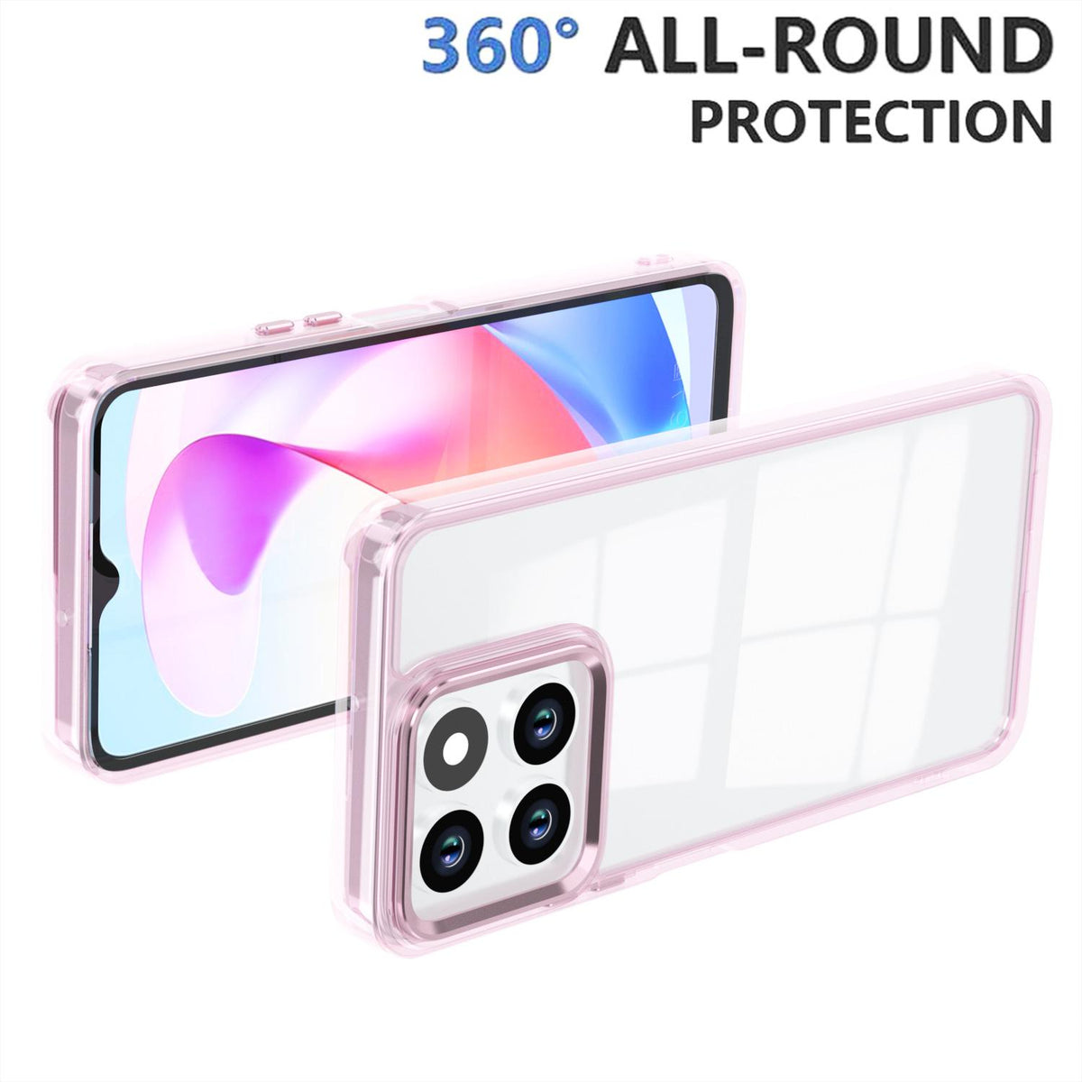 For Honor X6a 4G Shine High Transparency Acrylic Phone Case - Pink - EDA007376008D