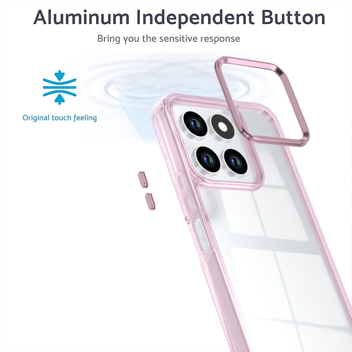 For Honor X6a 4G Shine High Transparency Acrylic Phone Case - Pink - EDA007376008D